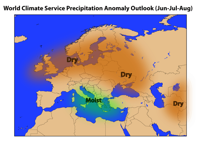 World Climate Service European Forecast for Precipitation in 2018