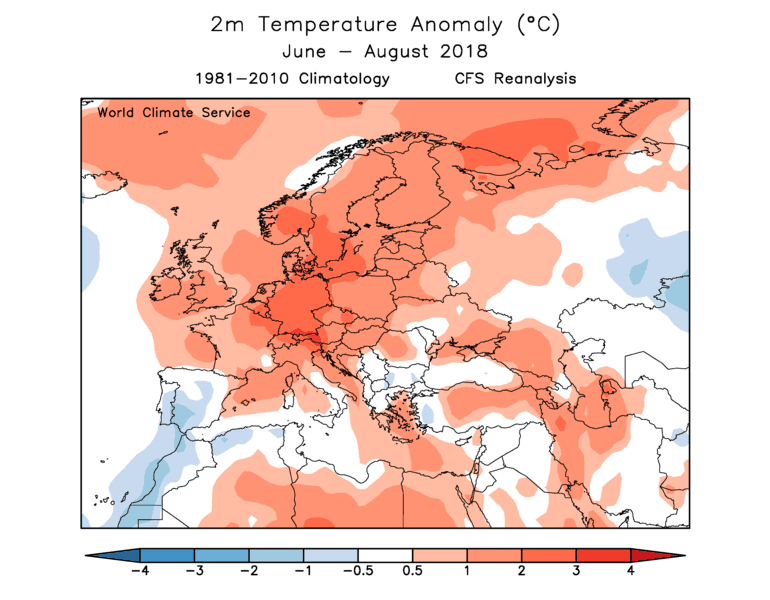 World Climate Service 2018 European Summer temperature verification