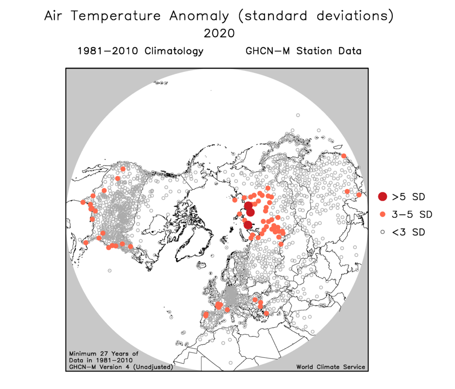 Siberian Warmth during 2020