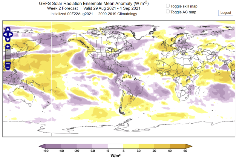 Example Solar Irradiance Anomaly Forecast