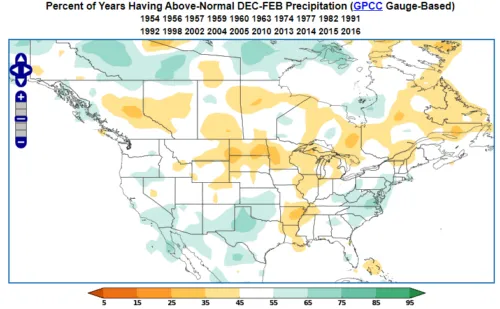 Negative IOD during Winter in North America