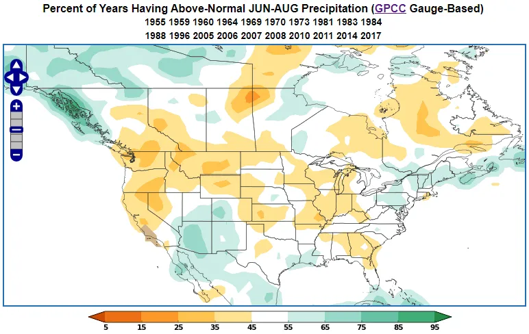 Positive EPO precipitation anomaly during JJA.