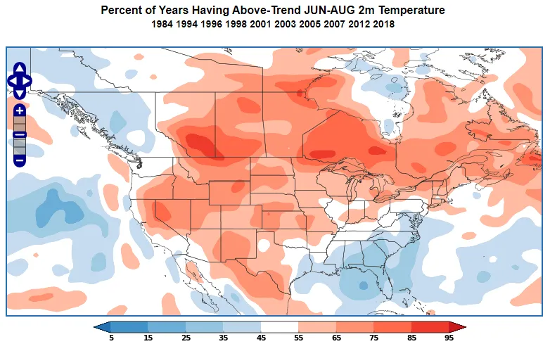 Negative QBO temperature anomaly during JJA.