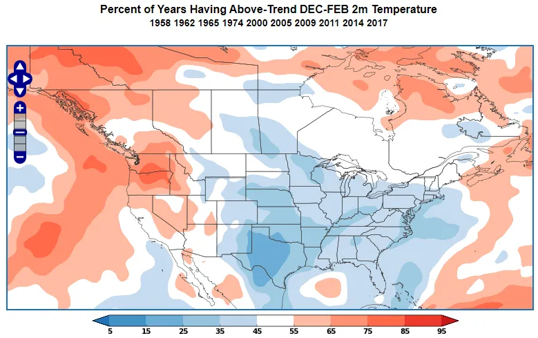 Negative QBO temperature anomaly during DJF.