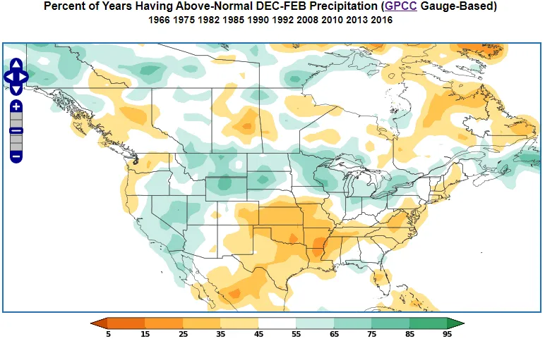 Positive QBO precipitation anomaly during DJF.