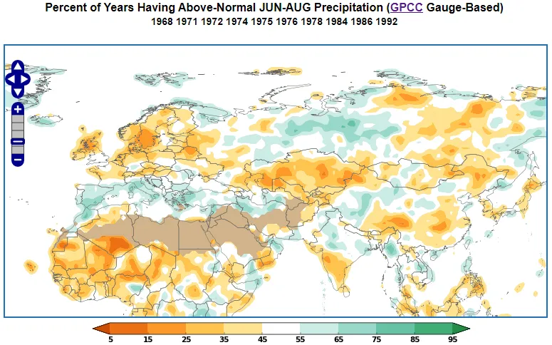 Strongly negative AMO precipitation anomaly during JJA.