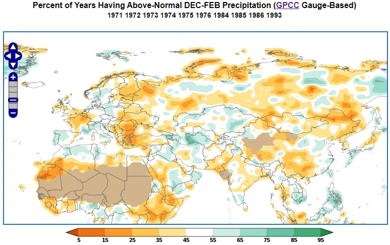 Strongly negative AMO precipitation during DJF.