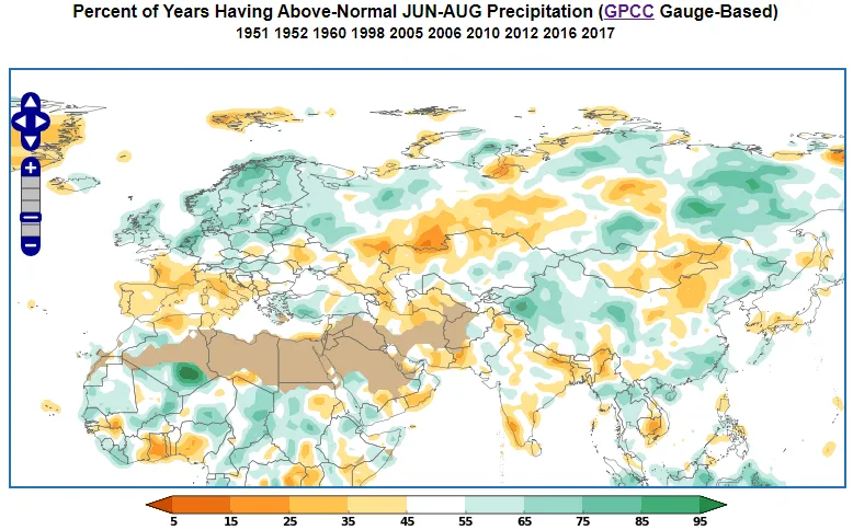 Strongly positive AMO precipitation anomaly during JJA.