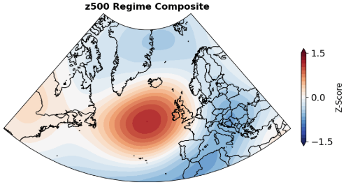 Atlantic Ridge z500 Regime Composite