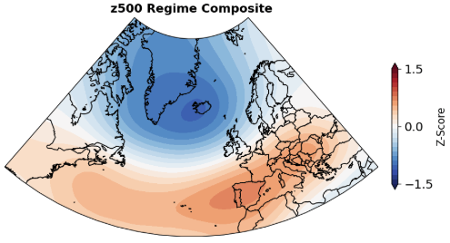 Positive NAO z500 Regime Composite